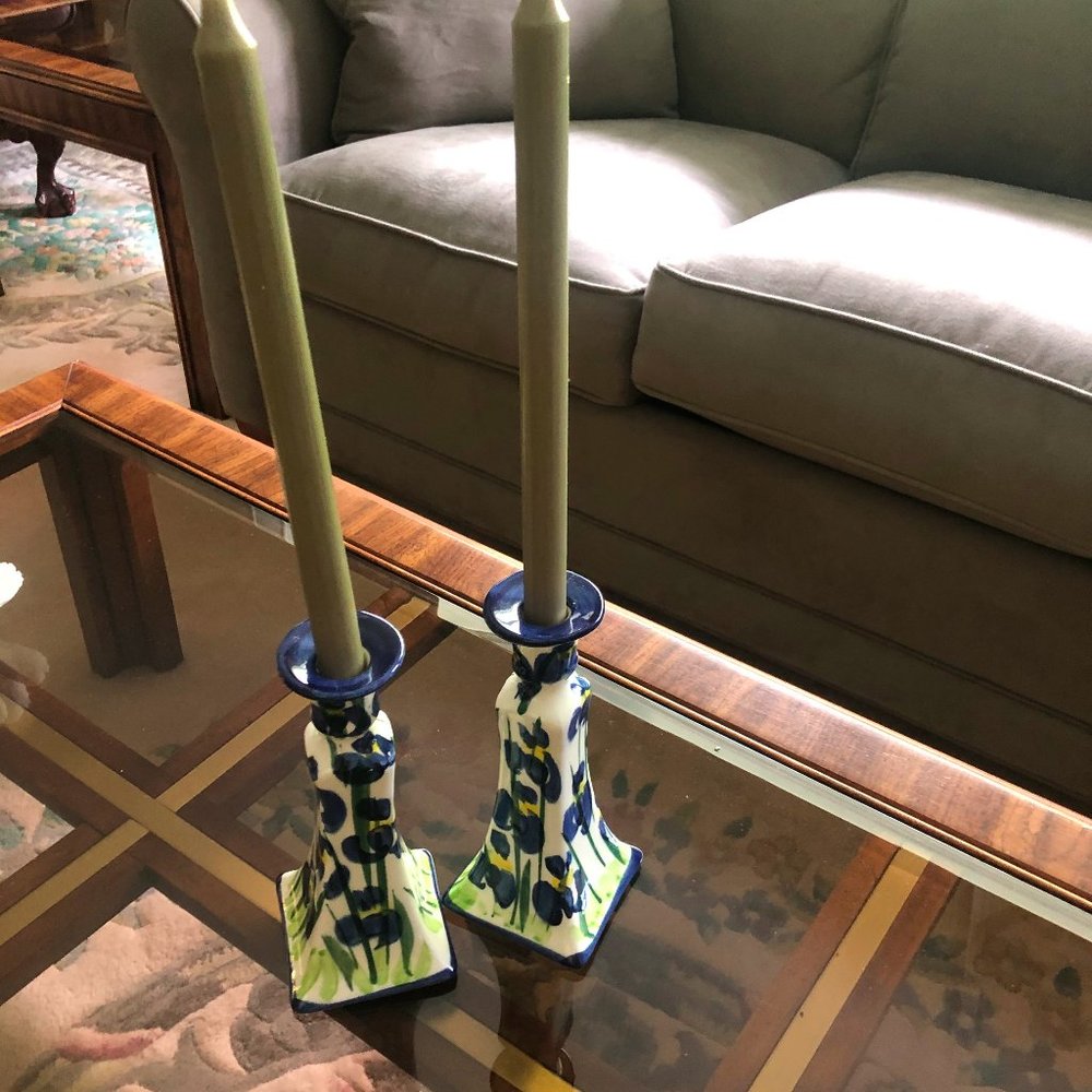 Handpainted candlesticks - Picture 4 of 5